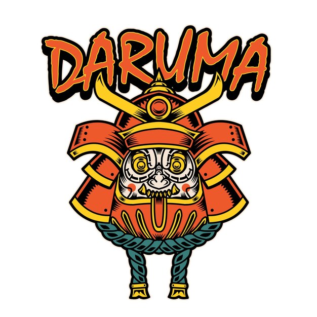 Vecteur illustration de poupée daruma