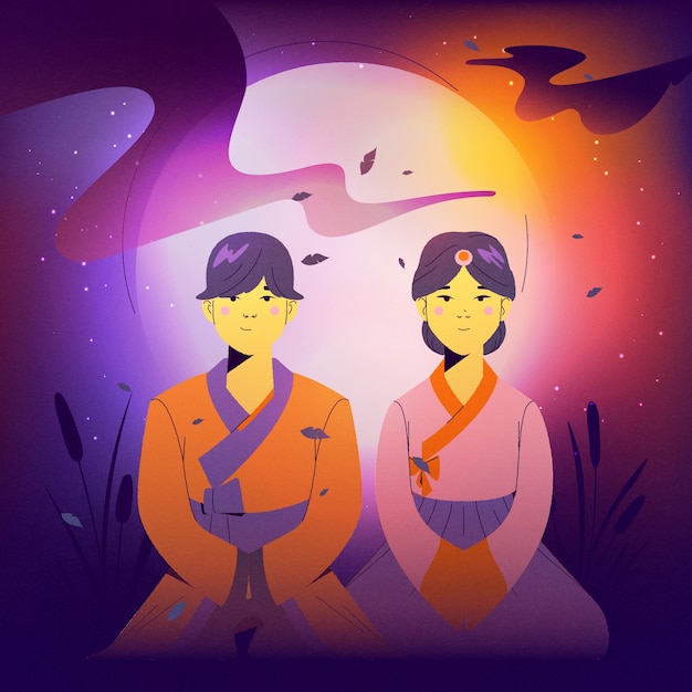 Vecteur illustration pour la célébration du festival chuseok