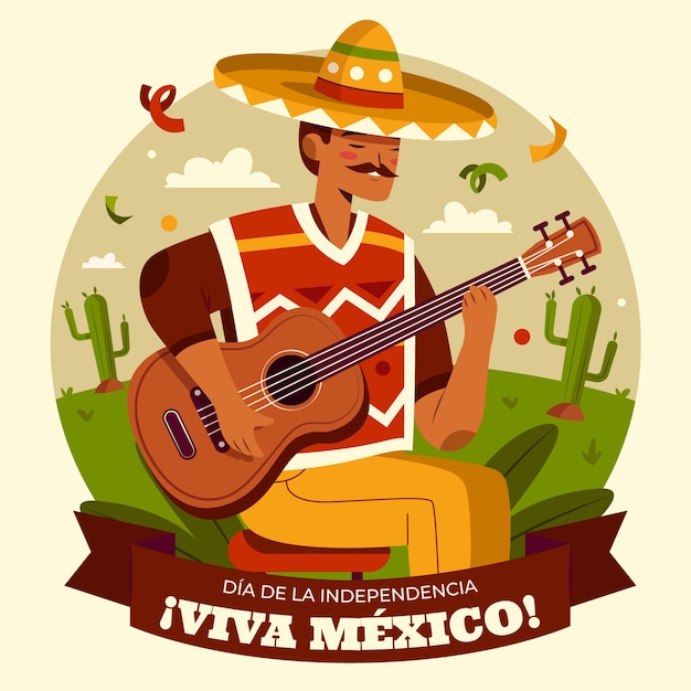 Illustration Pour La Célébration De La Fête De L'indépendance Du Mexique
