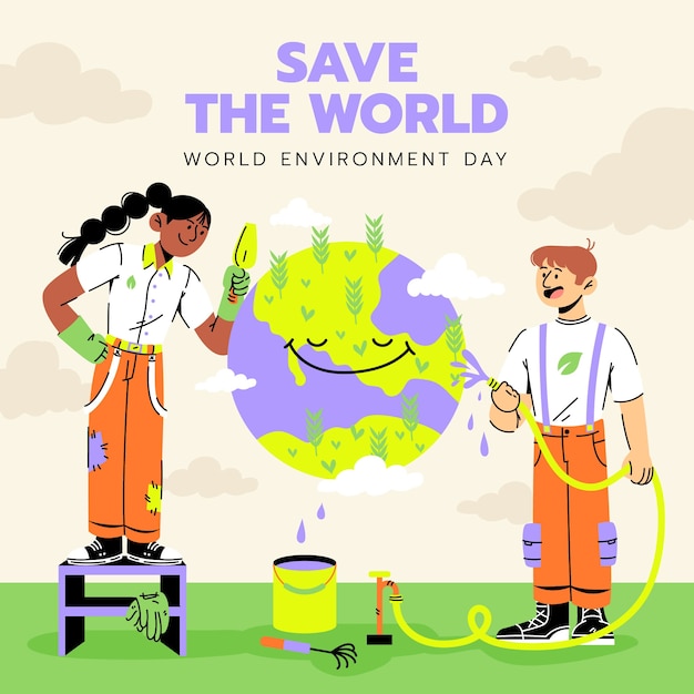 Vecteur illustration pour la célébration de la journée mondiale de l'environnement