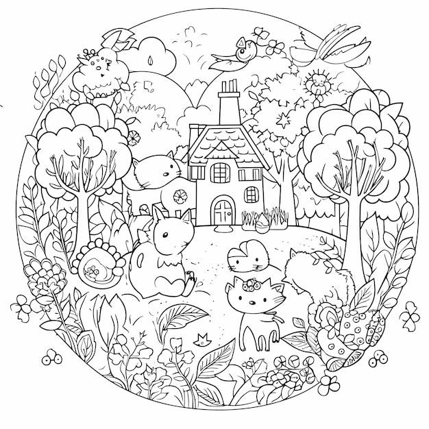 Une illustration pour colorier une page de livre.