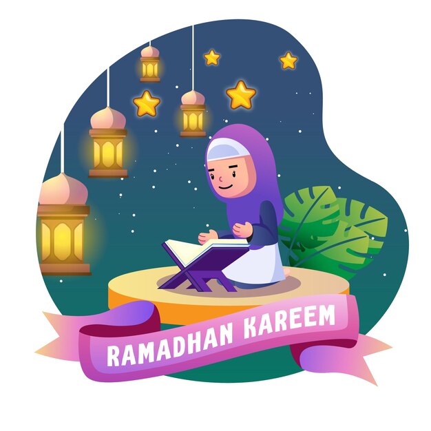 Vecteur illustration pour les enfants du ramadan