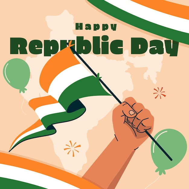 Illustration pour la fête nationale indienne de la fête de la République