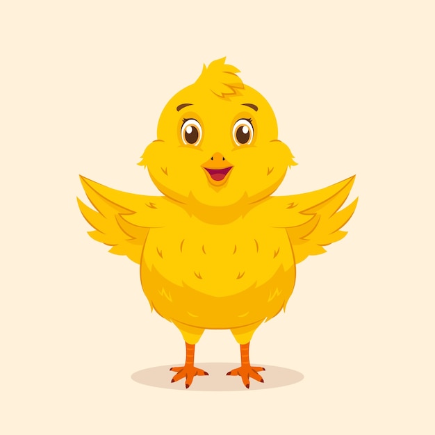 Illustration de poussin de dessin animé dessiné à la main