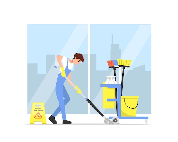 Illustration de profession de service de nettoyage