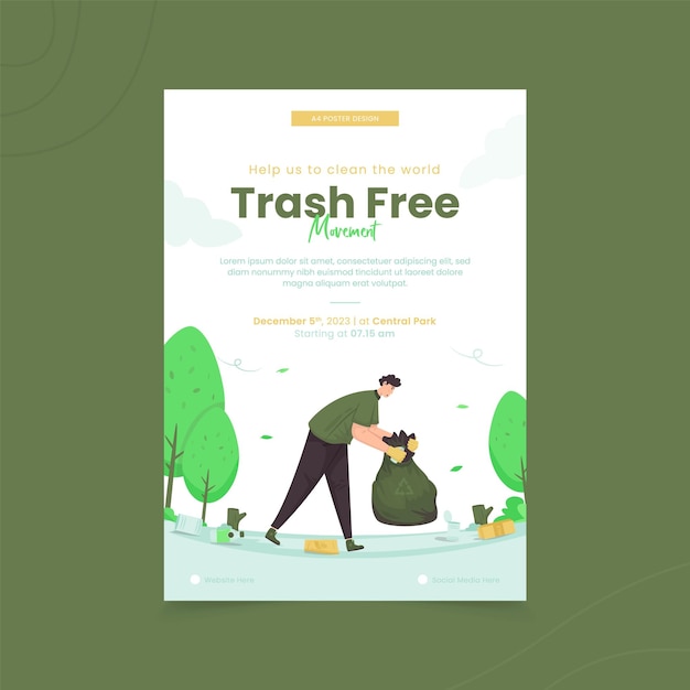 Vecteur illustration de protection de l'environnement sans déchets sur la conception de l'affiche