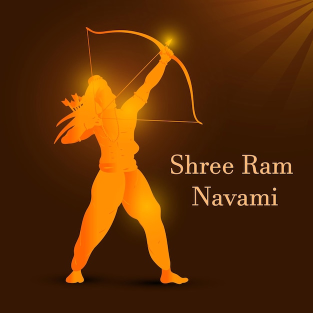 Illustration De Ram Navami Fond De Caractère Doré