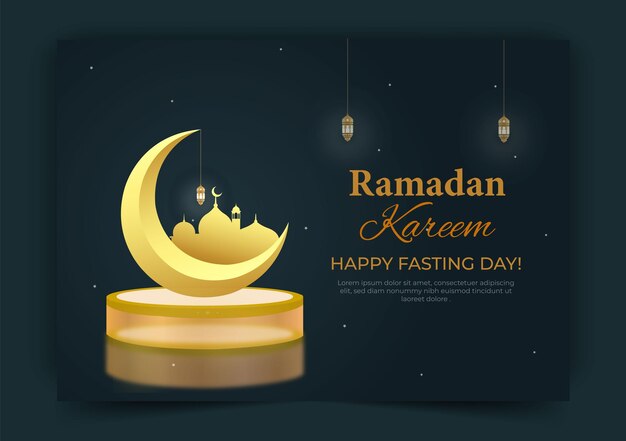 Illustration De Ramadan Kareem Dans Un Style Papier