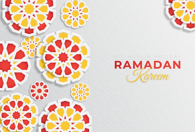 Illustration de ramadan kareem en style papier