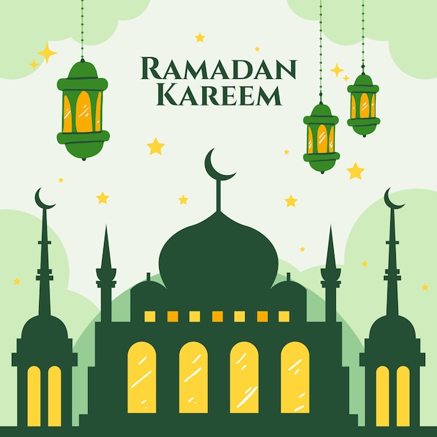 Illustration de ramadan plat