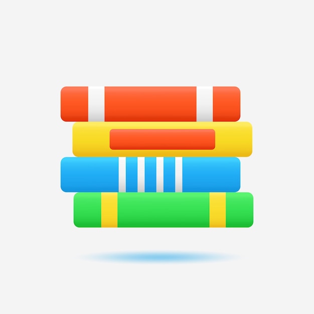 Illustration réaliste en 3D de l'icône d'un livre