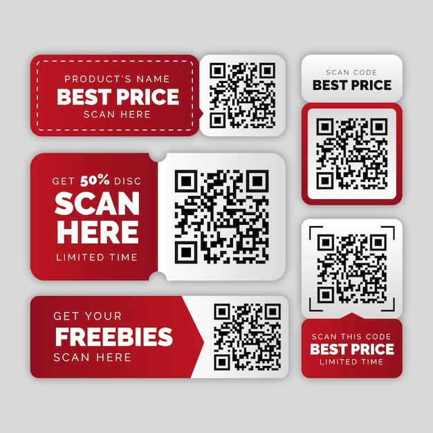Illustration réaliste de la collection de codes qr