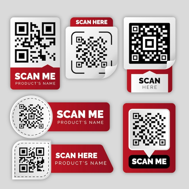 Illustration réaliste de la collection de codes qr