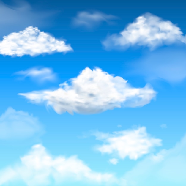Illustration réaliste de la collection de nuages