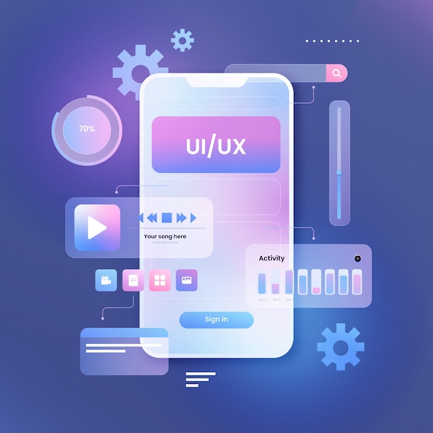 Illustration réaliste de la conception ui/ux