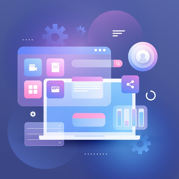 Illustration réaliste de la conception ui/ux