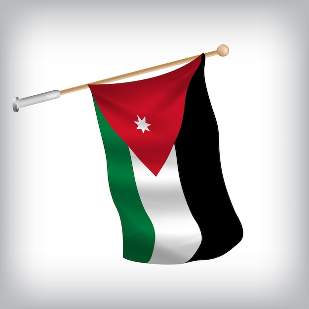 Illustration réaliste des drapeaux de Djibouti agitant sur le mur Le jeu est dans la collection