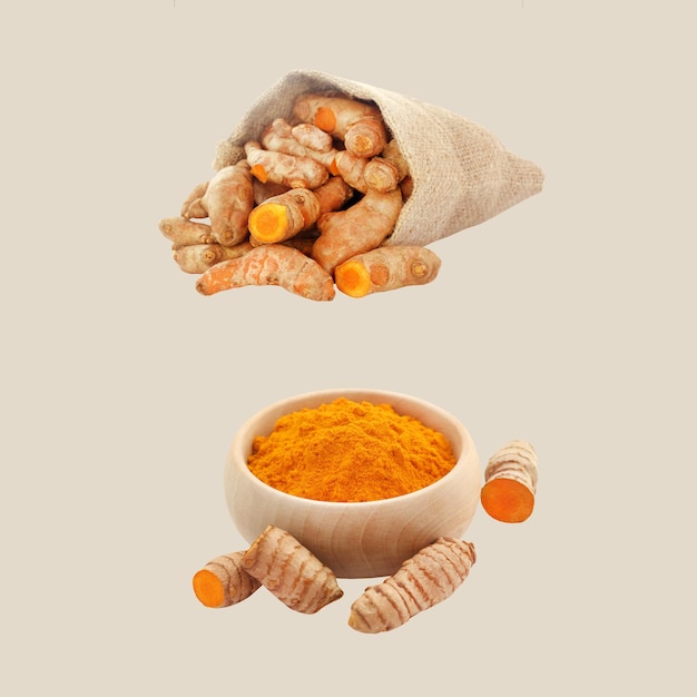 Illustration réaliste du curcuma vectoriel libre