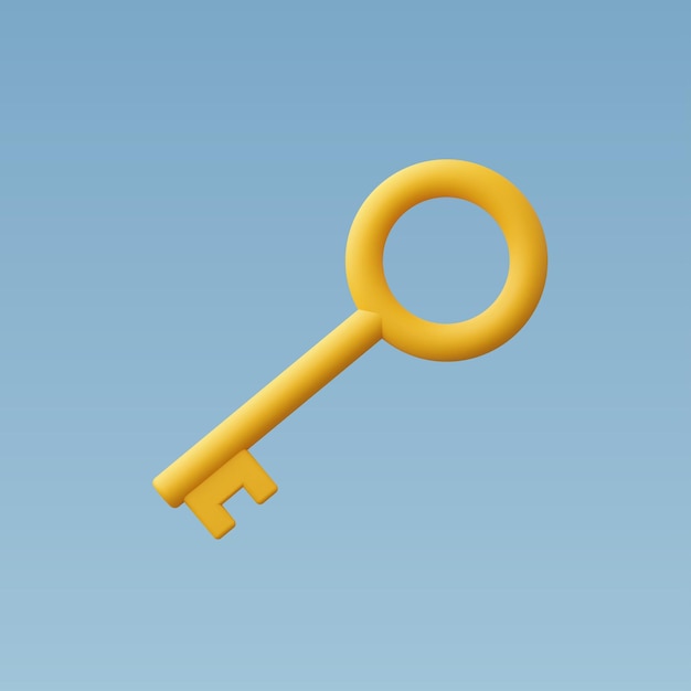 Illustration réaliste du vecteur de l'icône clé 3d