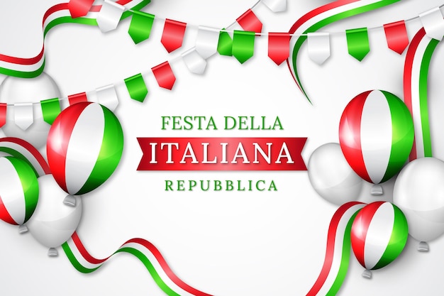 Vecteur illustration réaliste de festa della repubblica