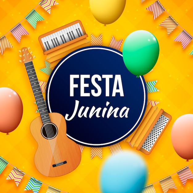 Vecteur illustration réaliste de festas juninas