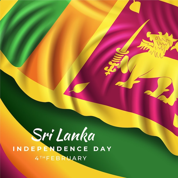 Vecteur illustration réaliste de la fête de l'indépendance du sri lanka