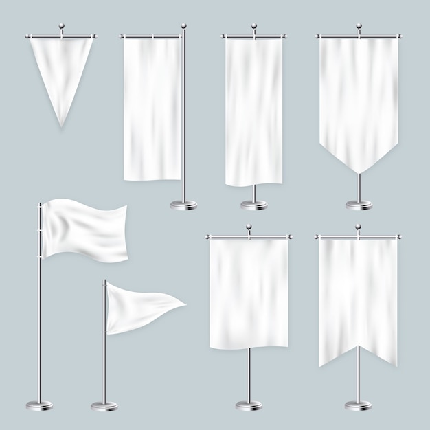 Illustration réaliste d'une maquette de drapeau