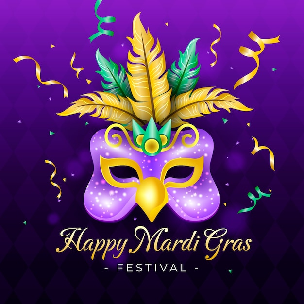 Illustration réaliste de mardi gras