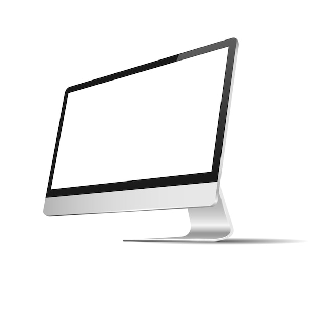 Illustration réaliste d'un moniteur moderne sur fond blanc