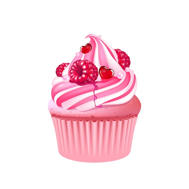 Illustration réaliste de muffin aux fruits