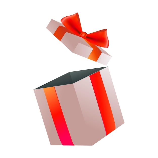 Illustration réaliste d'un nœud de cadeau isolé sur blanc