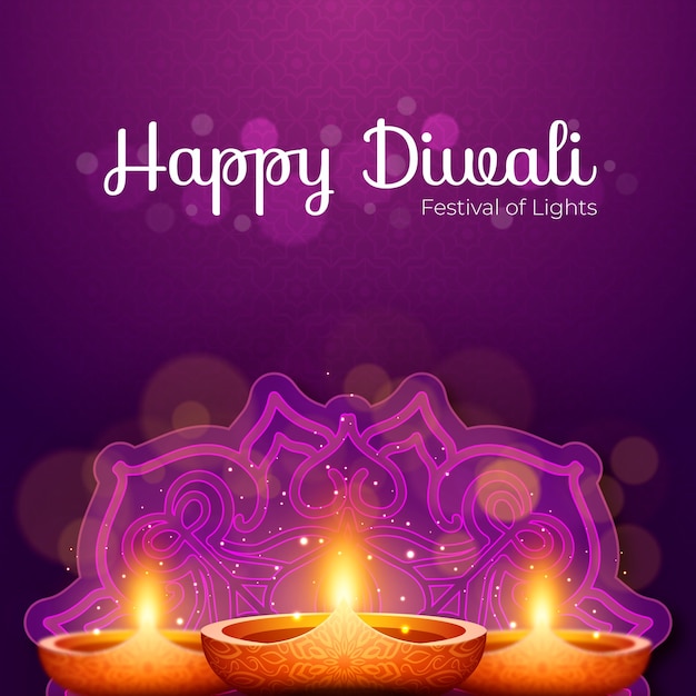 Illustration réaliste pour la célébration du festival de Diwali