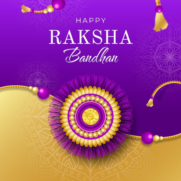 Vecteur illustration réaliste pour la célébration du raksha bandhan