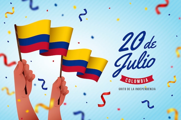 Vecteur illustration réaliste pour la célébration de la fête de l'indépendance colombienne