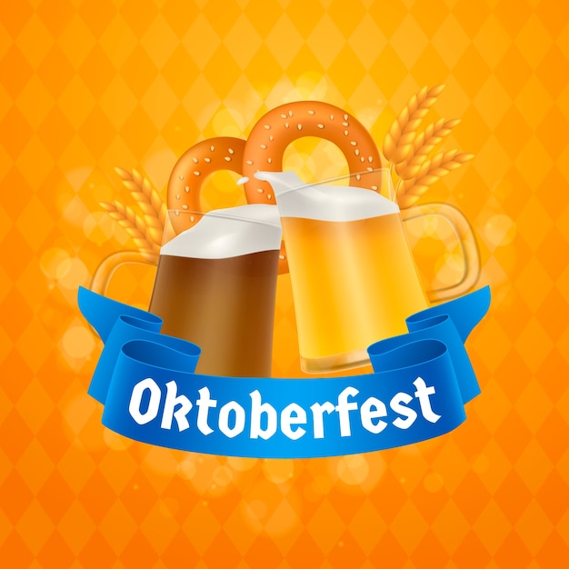 Vecteur illustration réaliste pour le festival oktoberfest