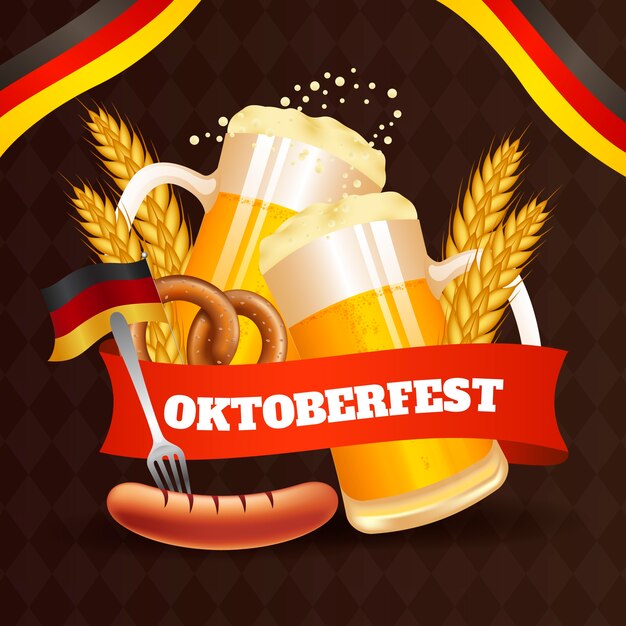 Illustration réaliste pour le festival oktoberfest