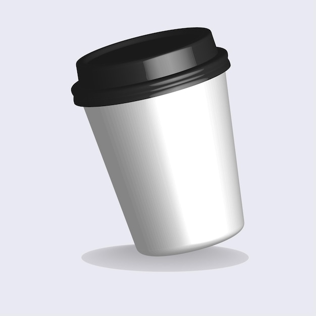 Illustration réaliste d'une tasse à café en plastique