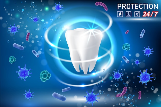 Illustration Réaliste De Vecteur Protection Dents