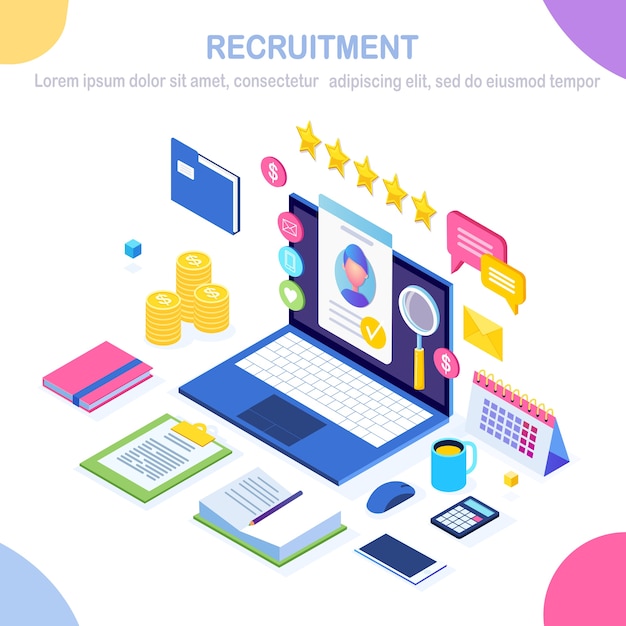 Illustration De Recrutement De Ressources Humaines