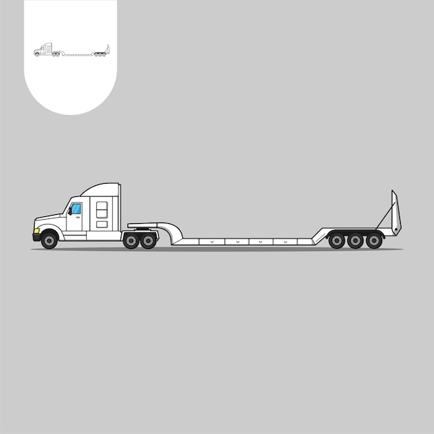 Une illustration de la remorque de camion Illustration de l'icône de vecteur de dessin animé de remorque de camion