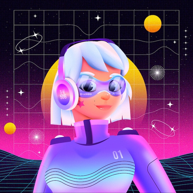 Illustration rétro-futuriste