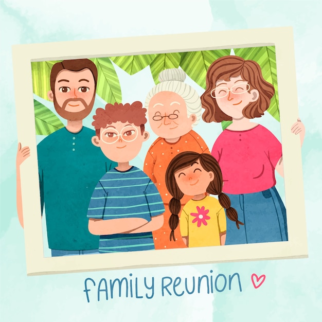 Illustration De Réunion De Famille Aquarelle