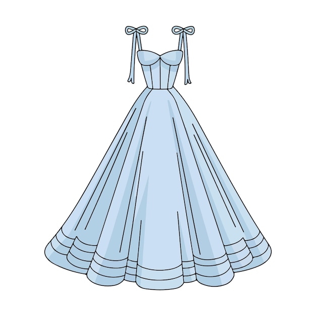 Illustration d'une robe élégante isolée sur un fond blanc pour le design de mode
