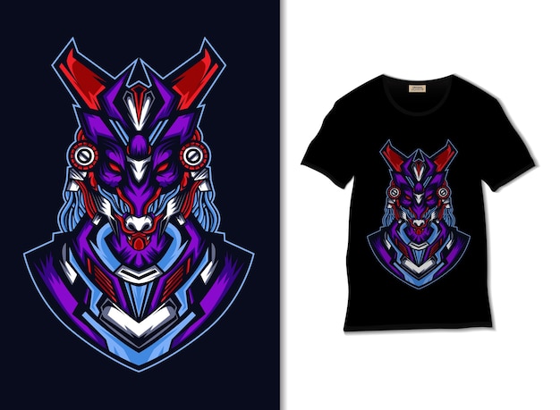 Illustration robotique Anubis avec conception de t-shirt, dessinés à la main