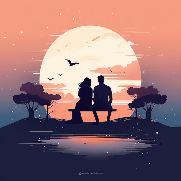 Vecteur une illustration romantique