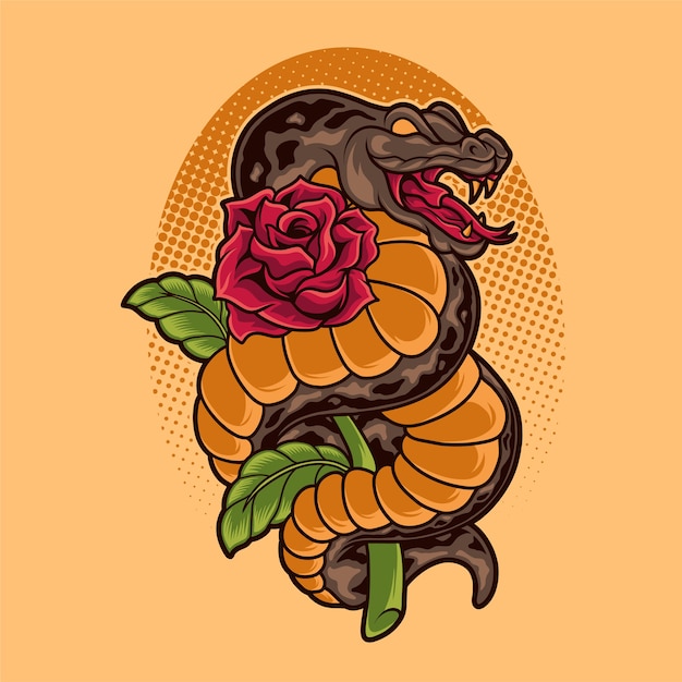 Illustration De Rose Serpent