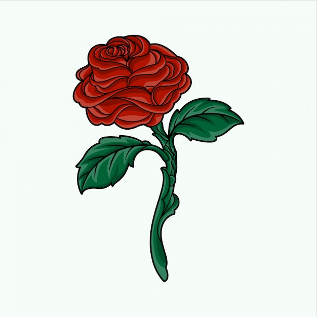 Illustration De Rose Stylisée