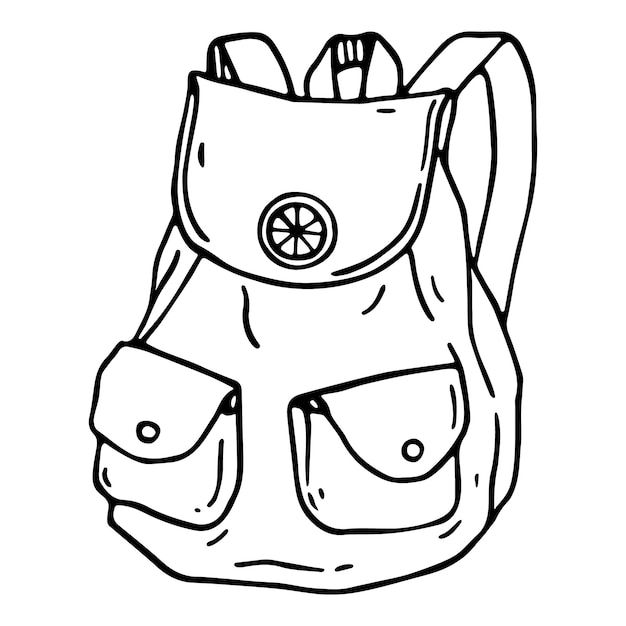 Vecteur illustration de sac à dos doodle