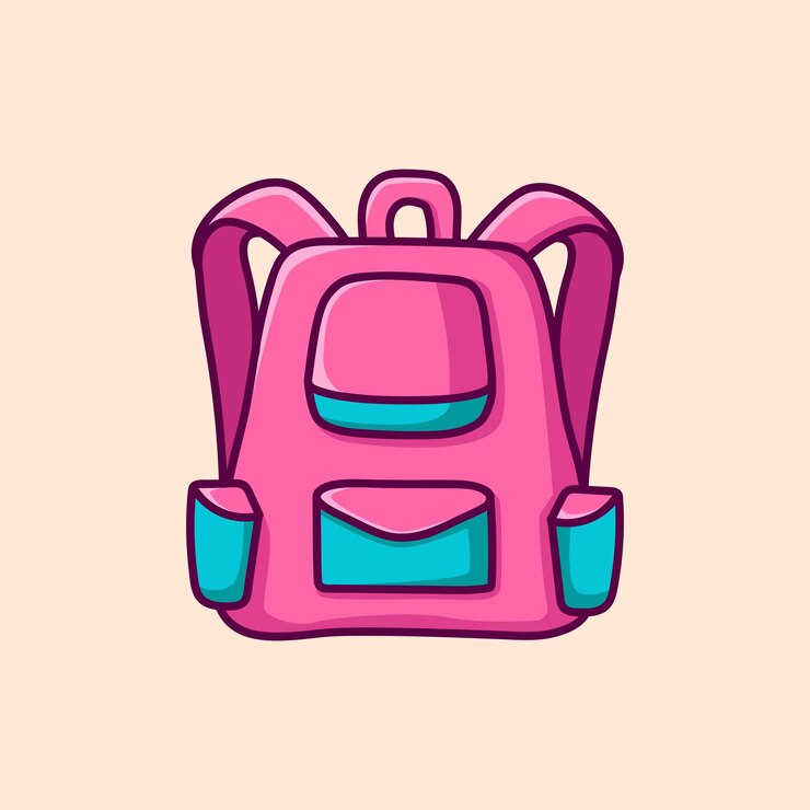 Vecteur illustration de sac à dos scolaire rose