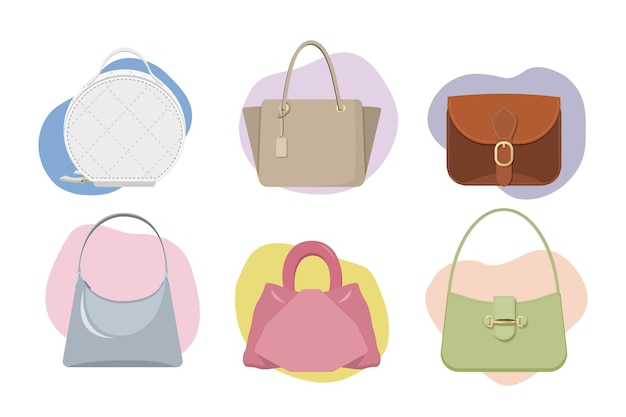 Vecteur illustration de sacs à main et de portefeuilles de luxe vector_woman